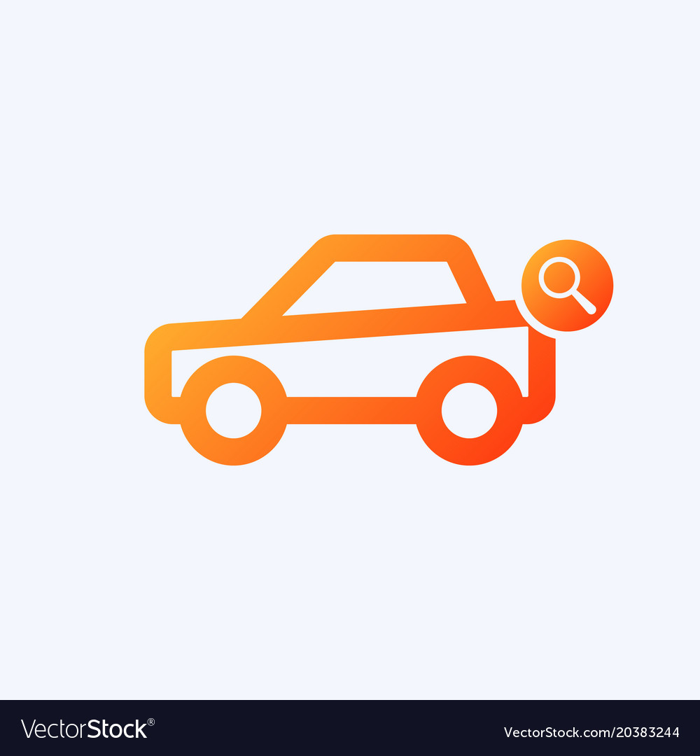 Car icon with research sign