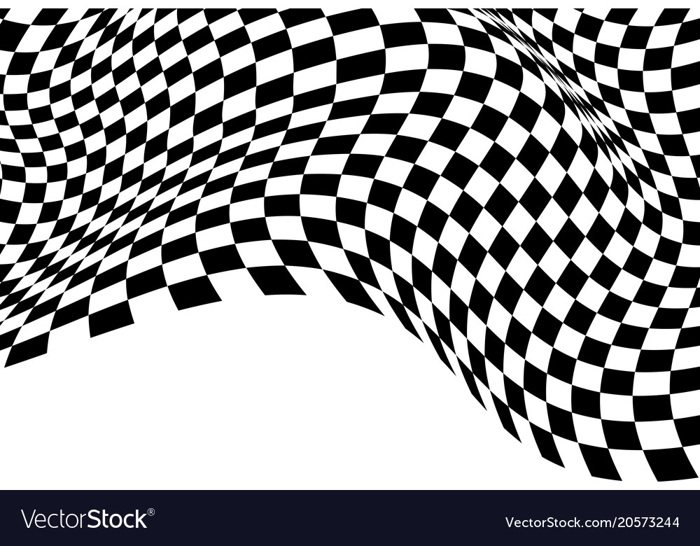 Checkered wave flying black white