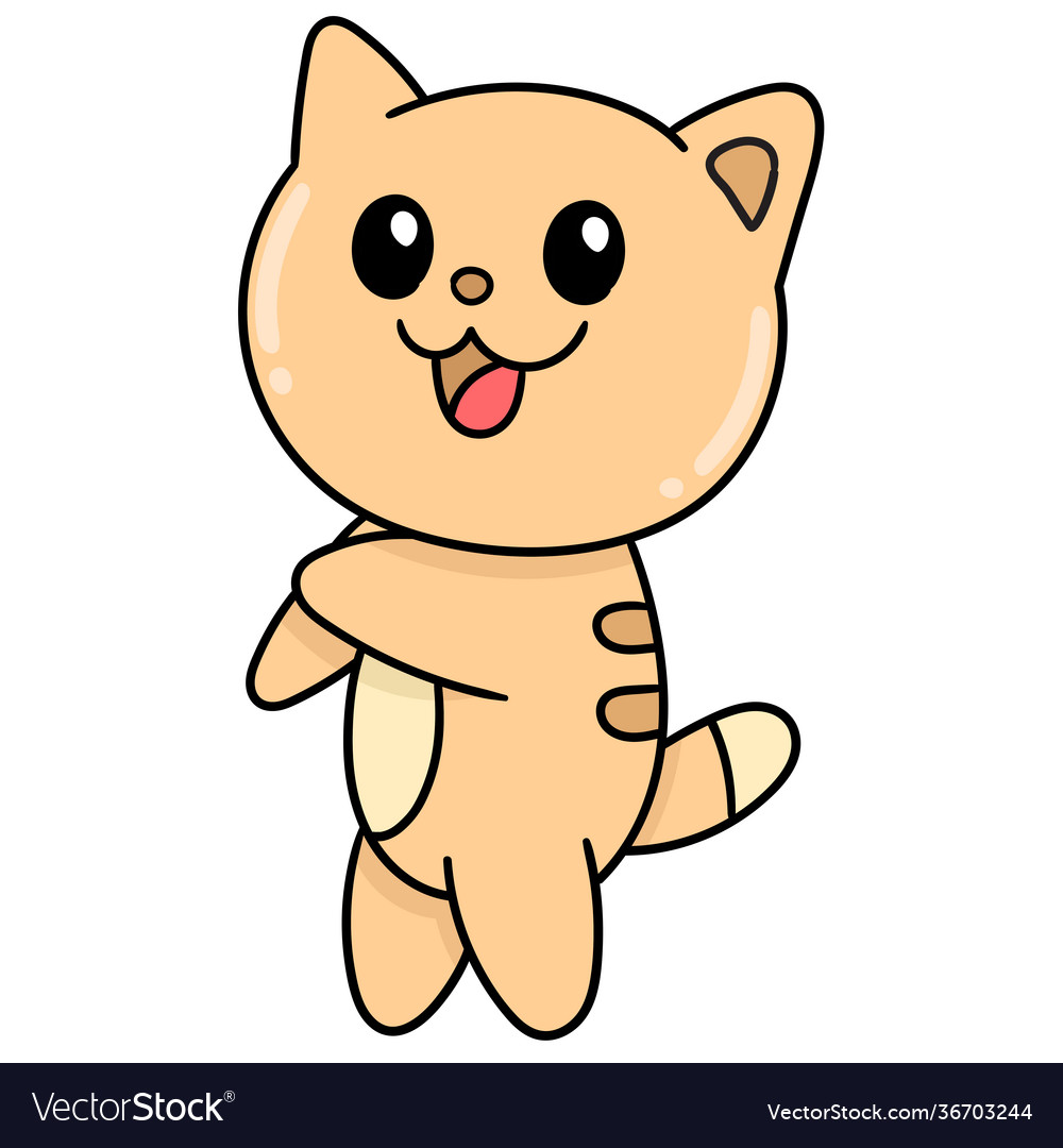 Premium Vector  Happy cat looking up doodle icon image kawaii