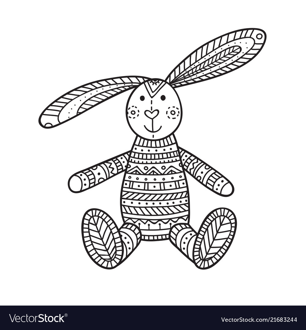 Handmade bunny toy Royalty Free Vector Image - VectorStock