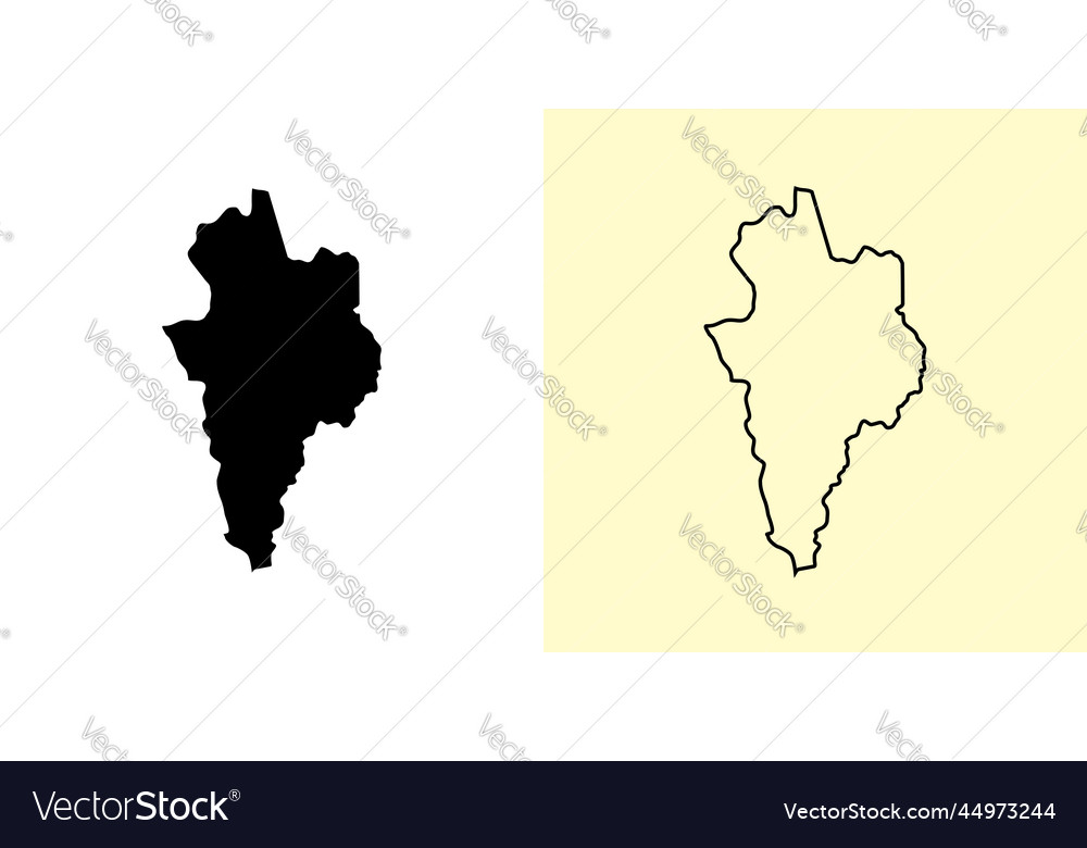 Kor map albania europe filled and outline map Vector Image