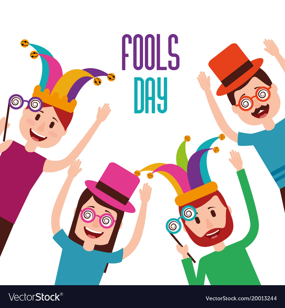 People celebration fools day Royalty Free Vector Image