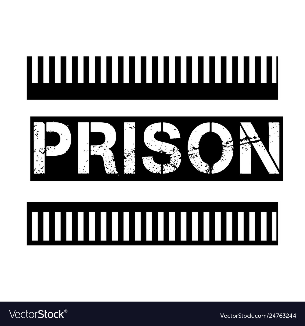 Prison stamp on white Royalty Free Vector Image