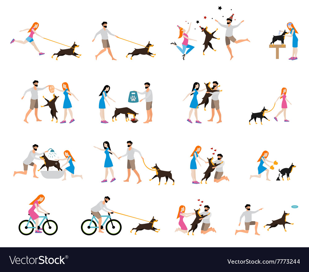 Professional dog walking Royalty Free Vector Image