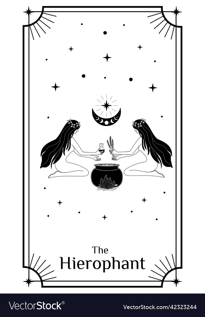 Silhouette of a girl tarot cards witch dancer Vector Image