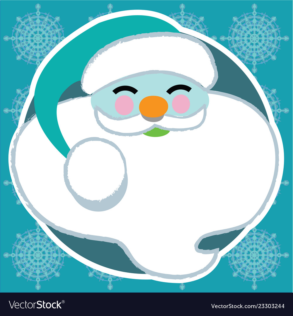 Stylized christmas winter santa graphic in blue