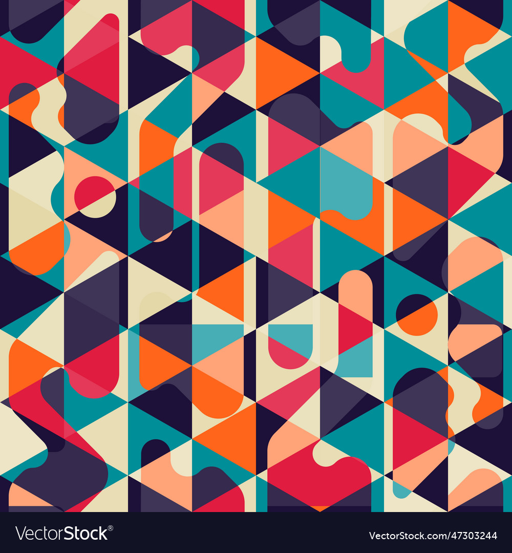 Triangle mosaic seamless pattern Royalty Free Vector Image