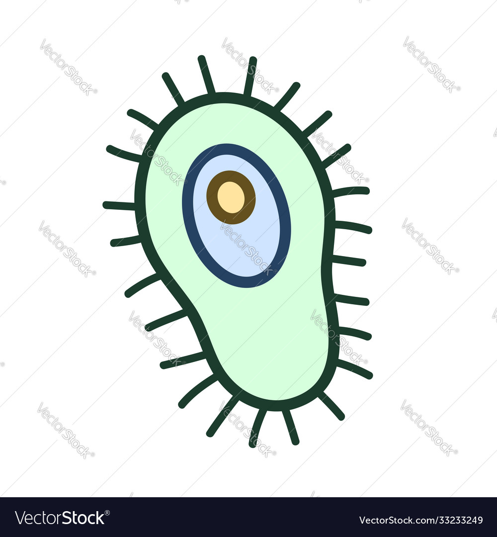 Bacteria microbe virus outline icon microscopic