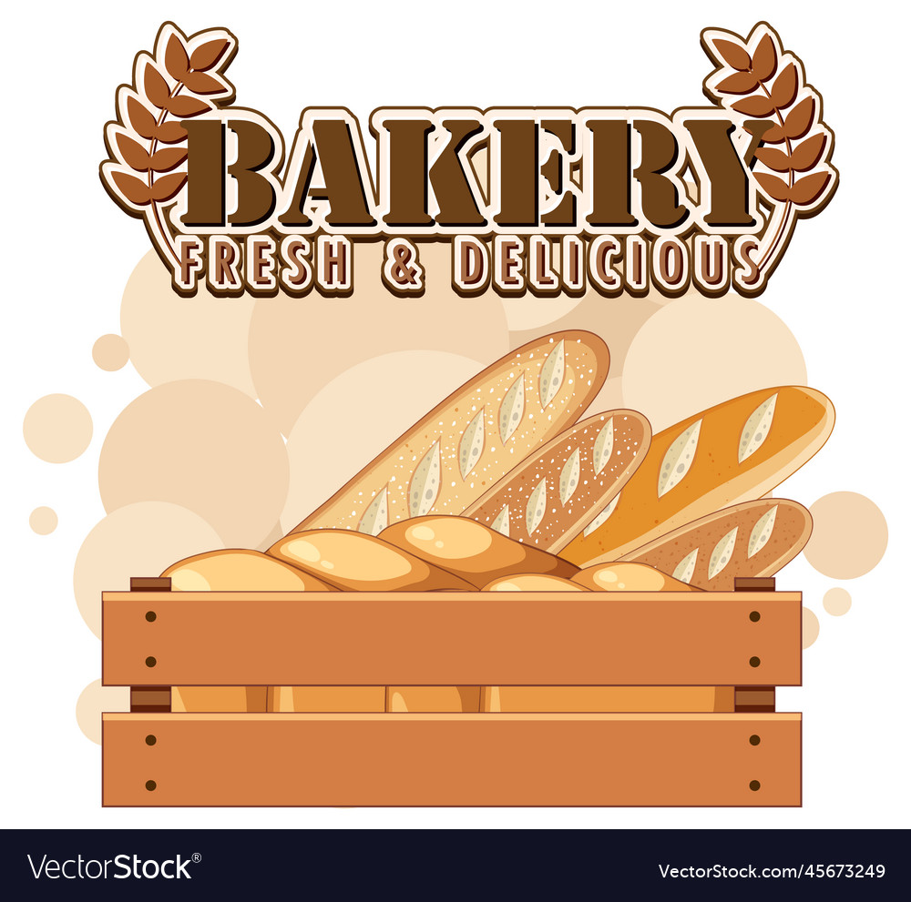 Bakery fresh and delicious text for banner or Vector Image