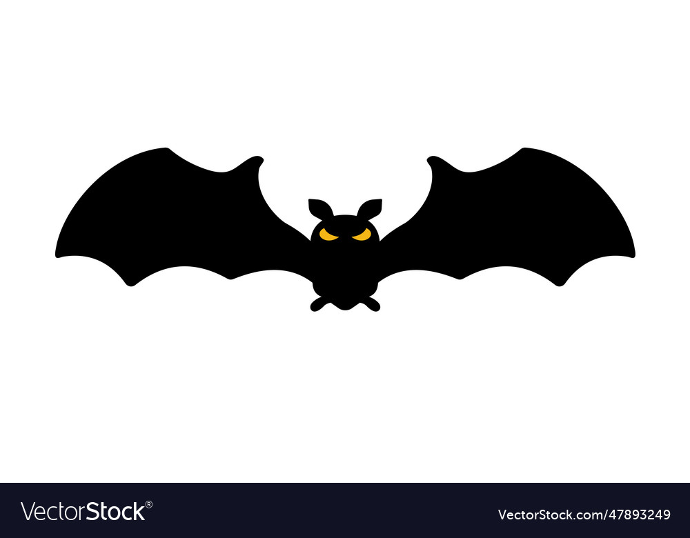 Bat silhouette with scary evil eyes vampire Vector Image