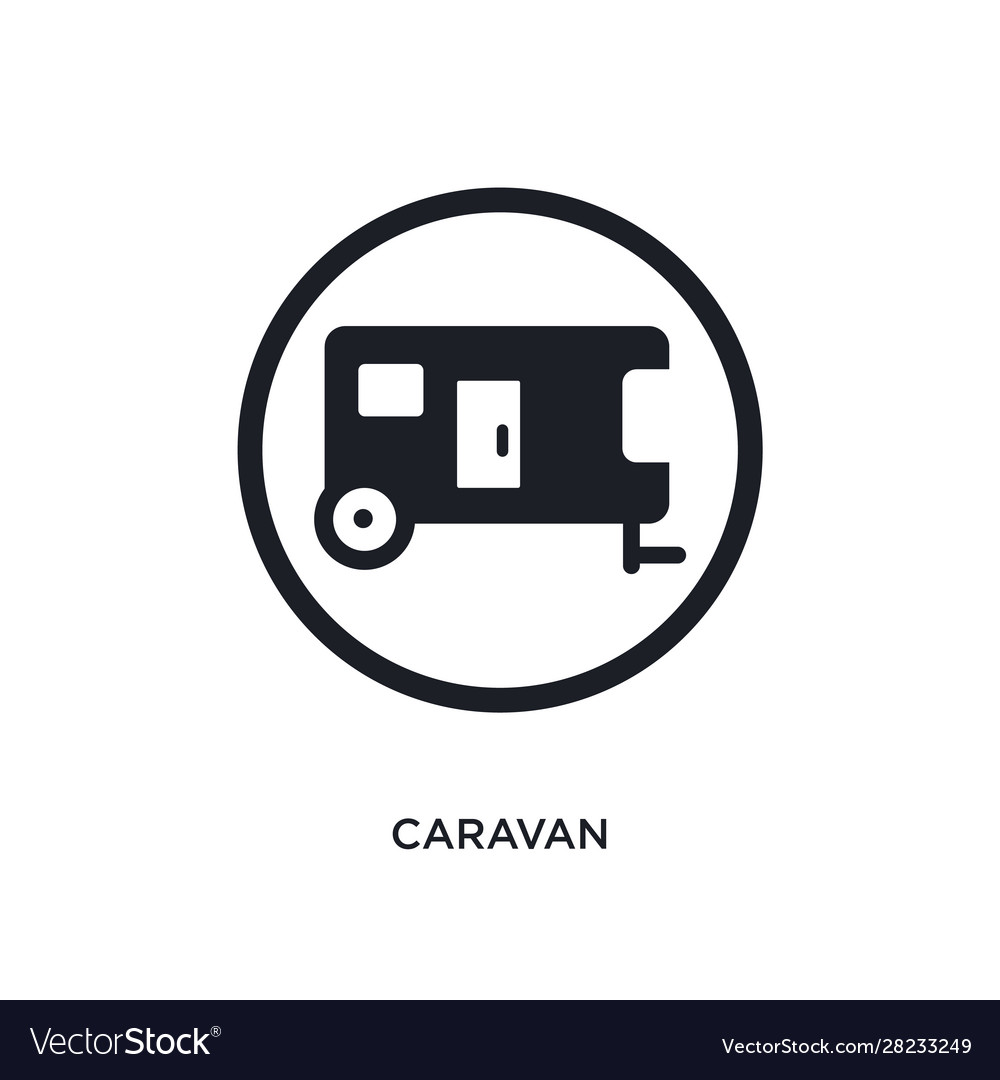 Black caravan isolated icon simple element from Vector Image