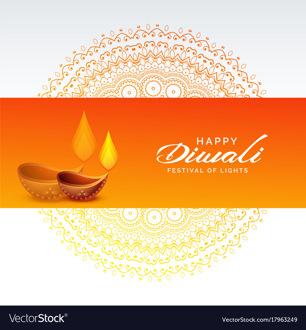 Diwali festival background with diya lamp