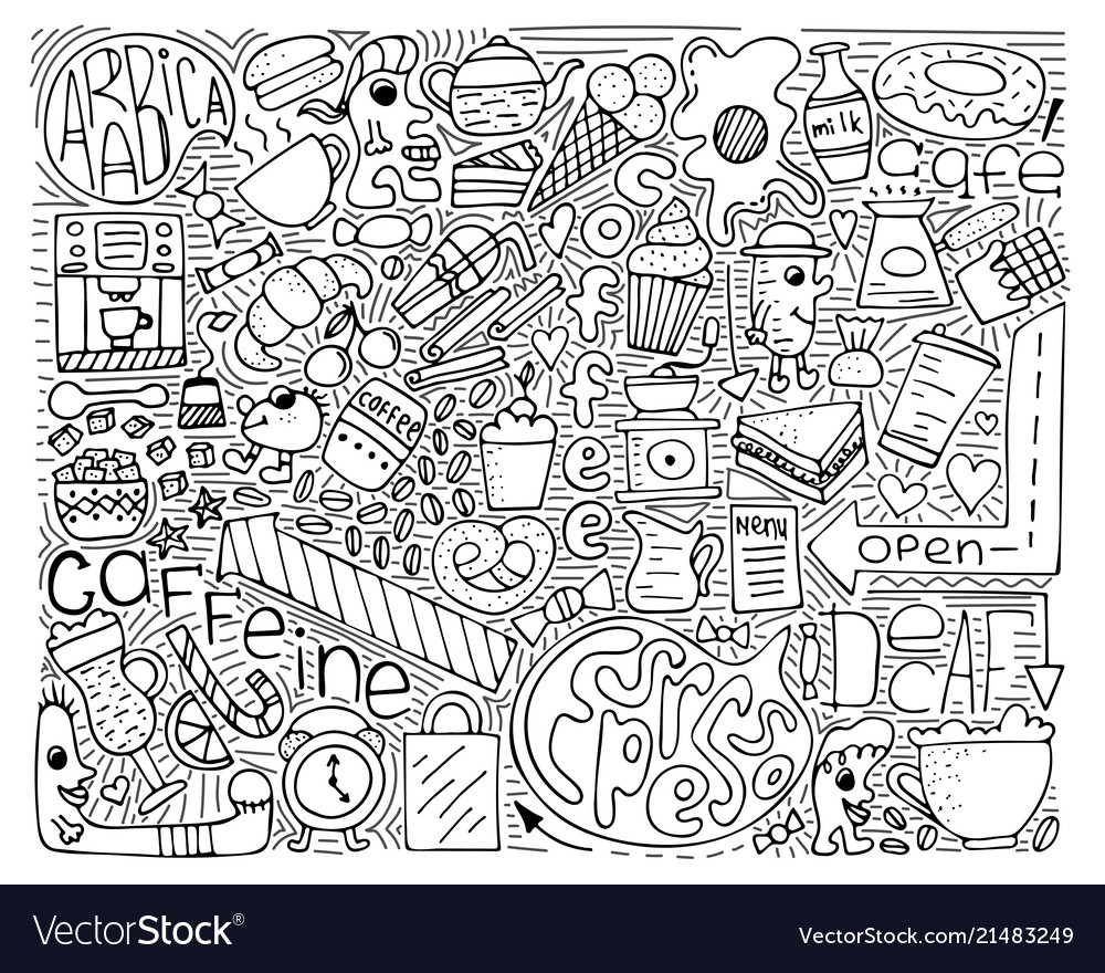 Doodle monochrome modern art Royalty Free Vector Image