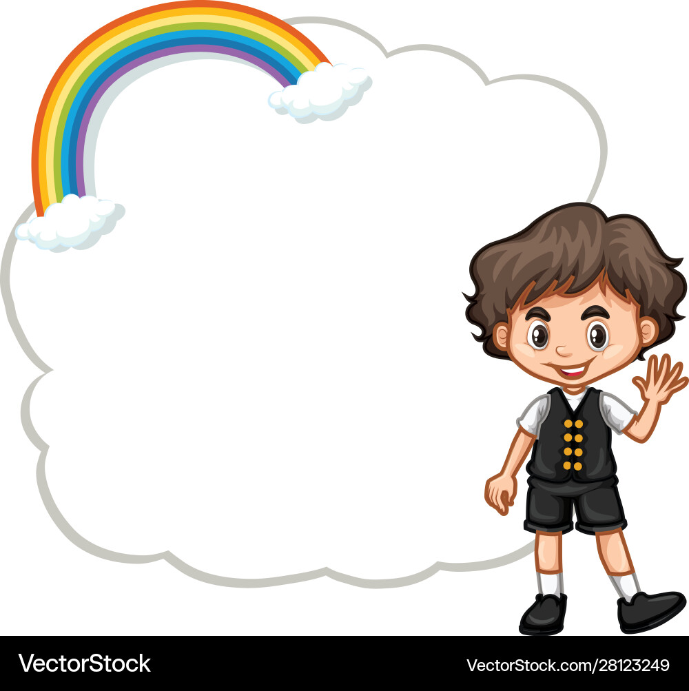 Happy boy and cloud template Royalty Free Vector Image