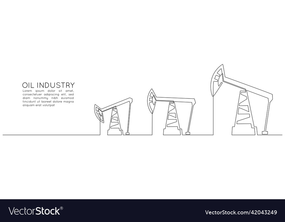 Oil pumps jacks of one continuous line drawing