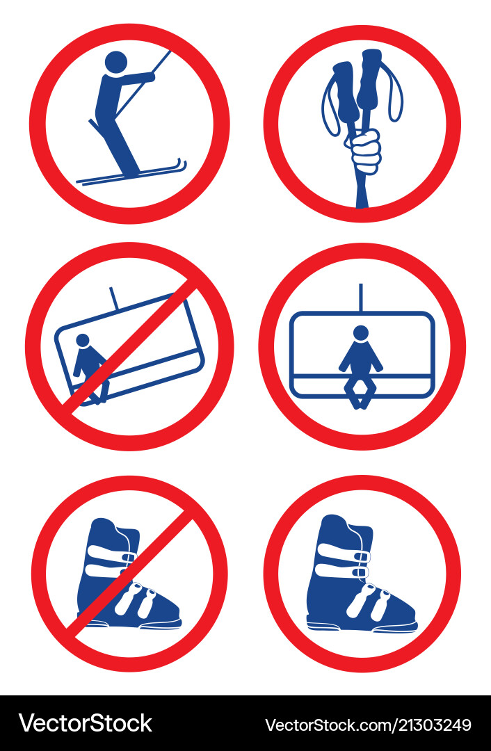 Ski signs Royalty Free Vector Image - VectorStock