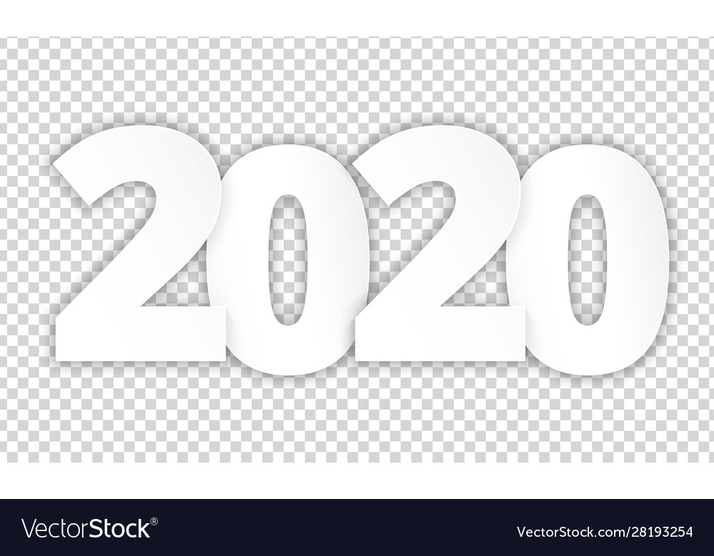 2020 happy new year white paper cut