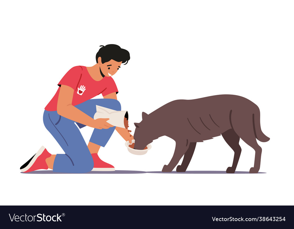 Animal volunteering concept volunteer character Vector Image Animal volunteering concept volunteer character Vector Image