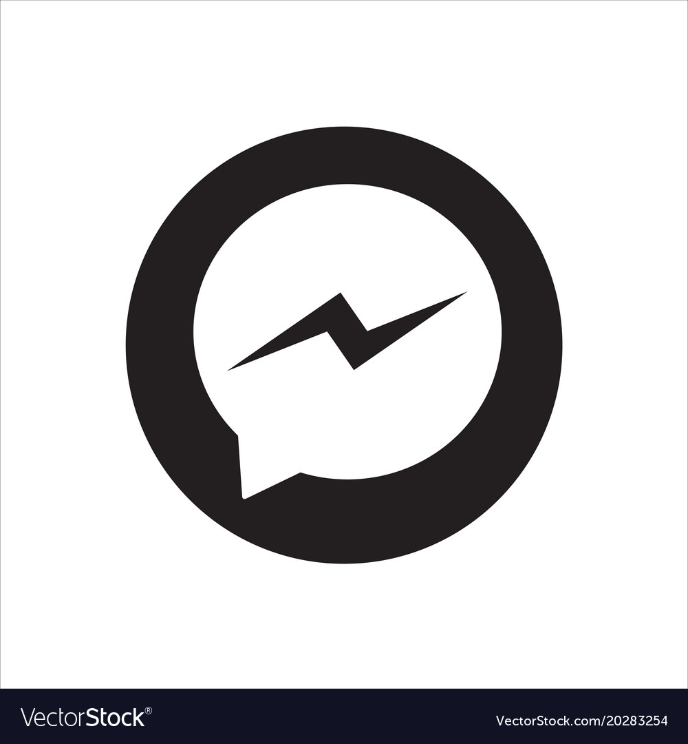 Button Facebook Messenger Icon Or Logo Royalty Free Vector