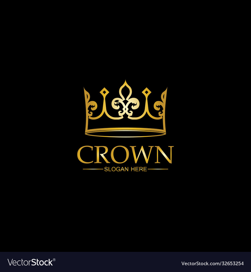 Crown logo template icon Royalty Free Vector Image