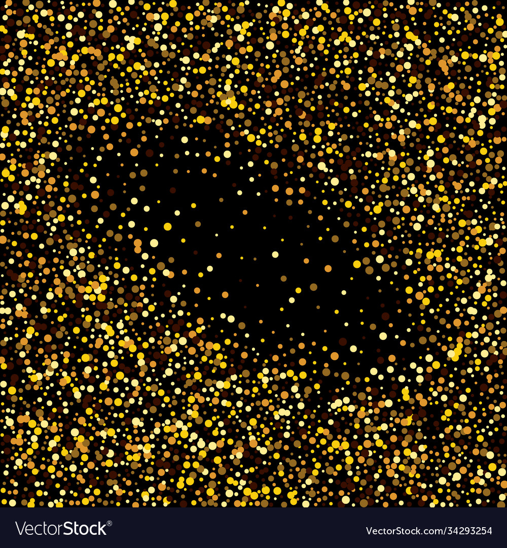 Gold glitter texture on a black background golden