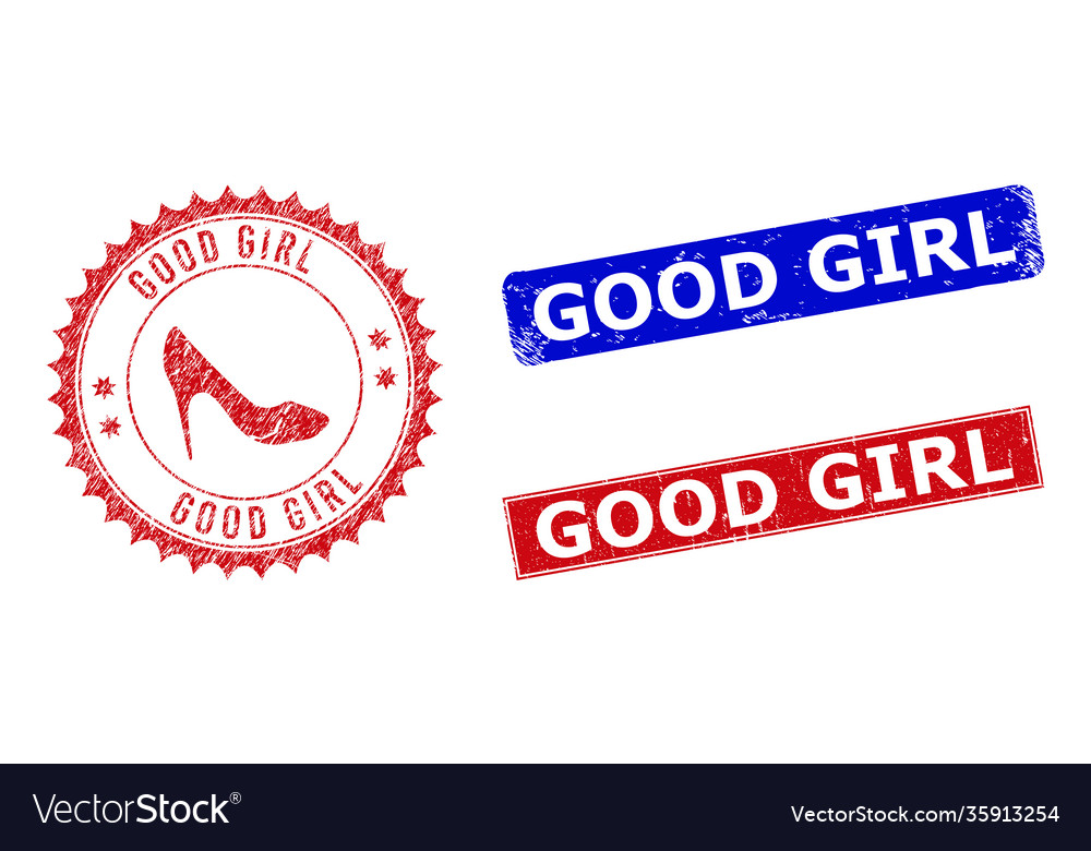 Good girl round and rectangle watermarks Vector Image