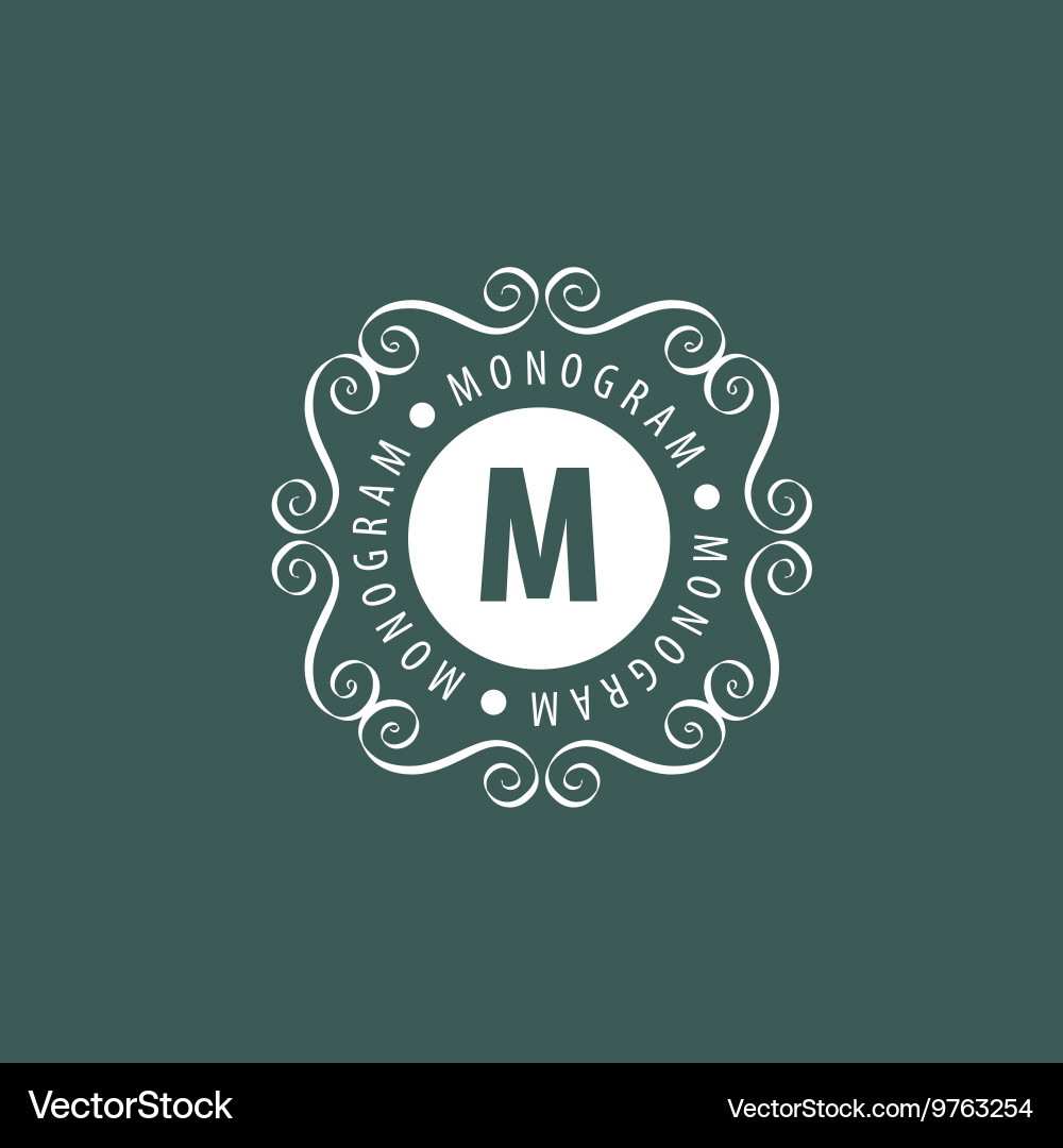 Monogram in frame Royalty Free Vector Image - VectorStock
