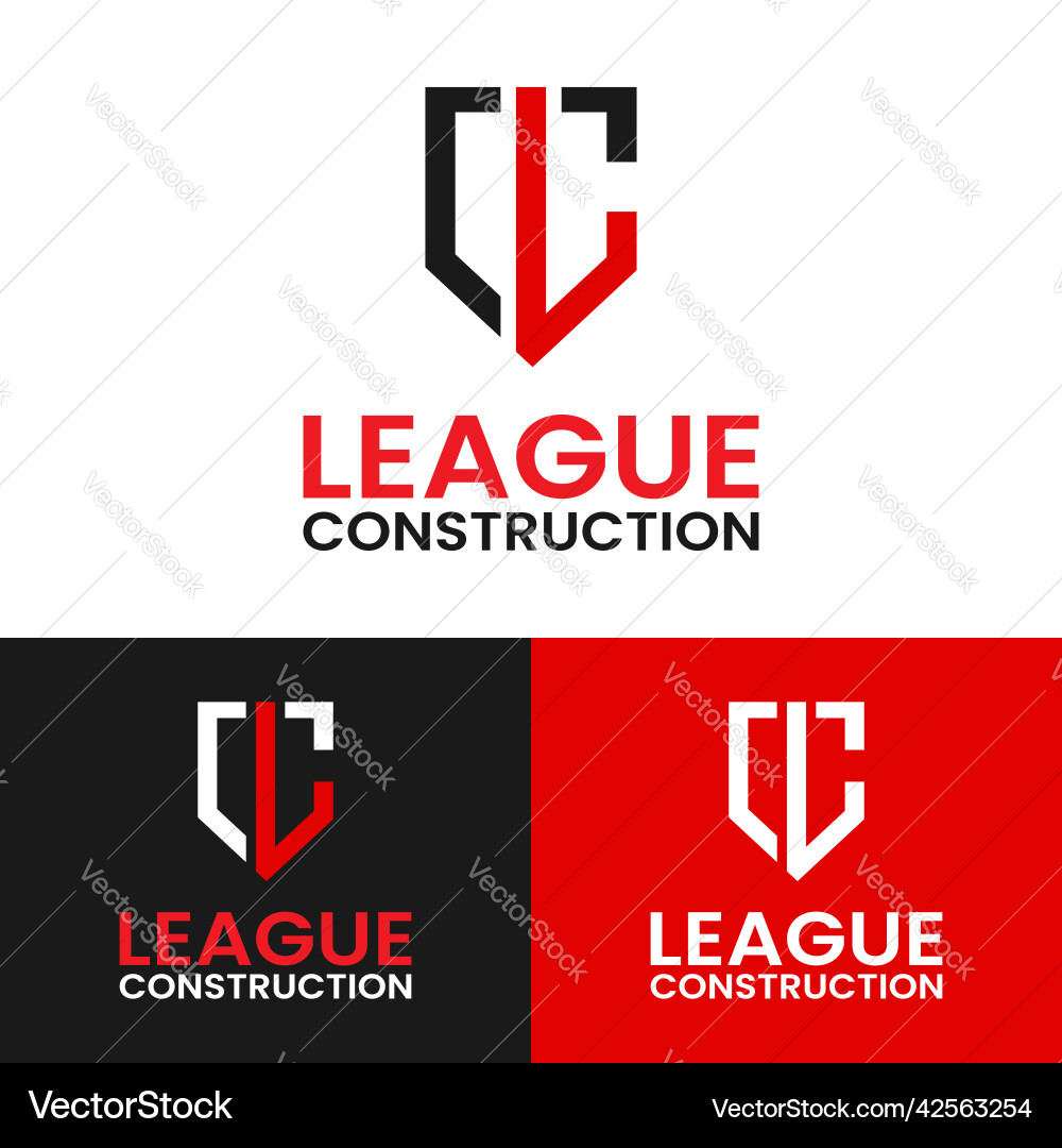 Monogram letter l c lc cl shield logo design Vector Image