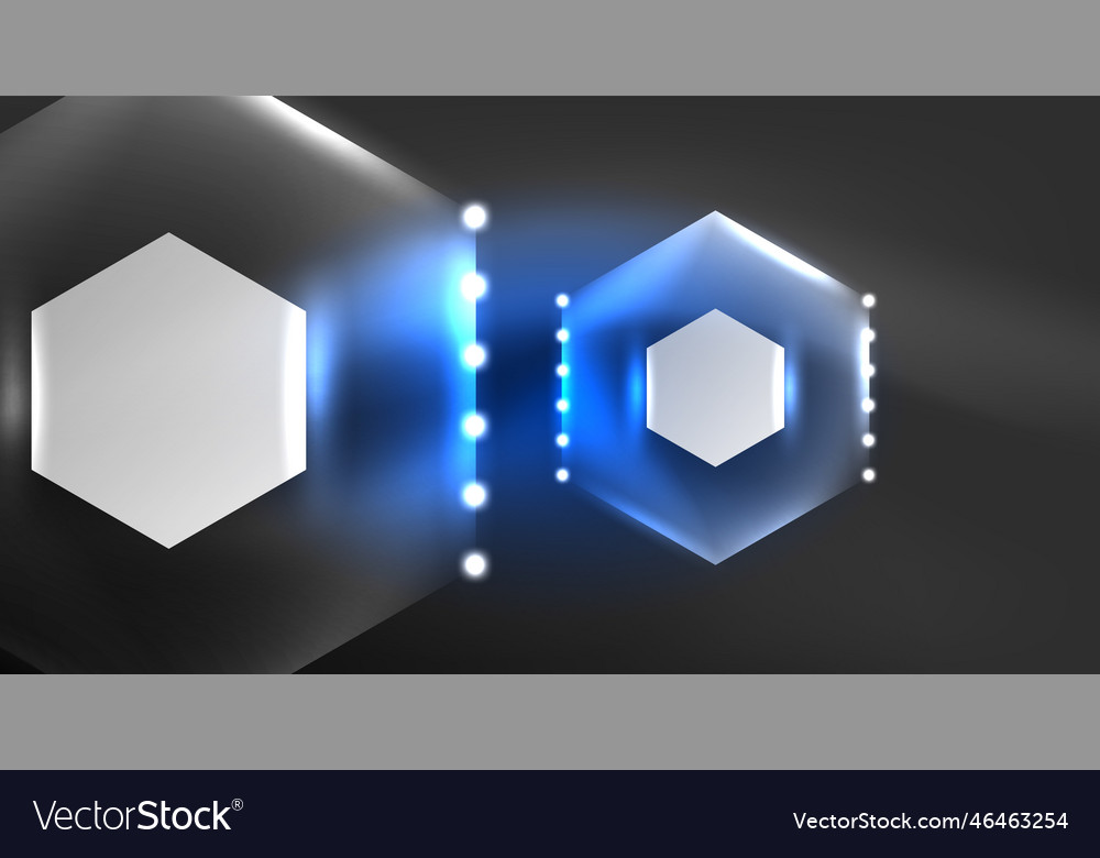 Neon hexagon background hi-tech design