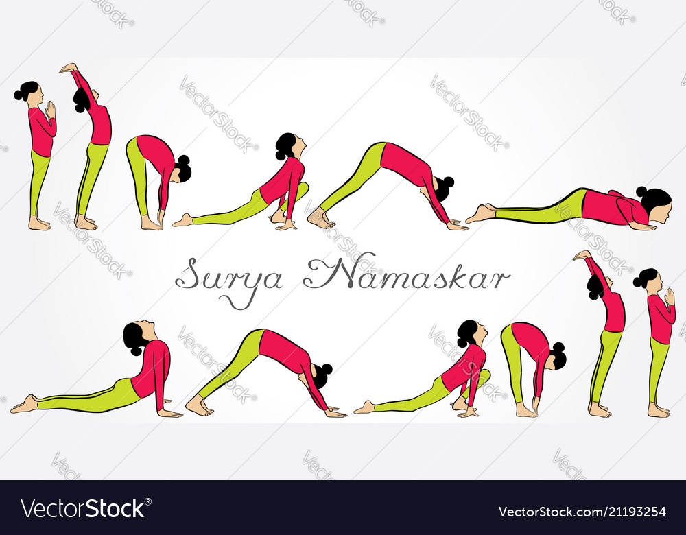 Surya Namaskar Clip Art