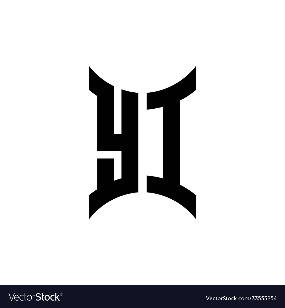 Yi monogram logo with curved side