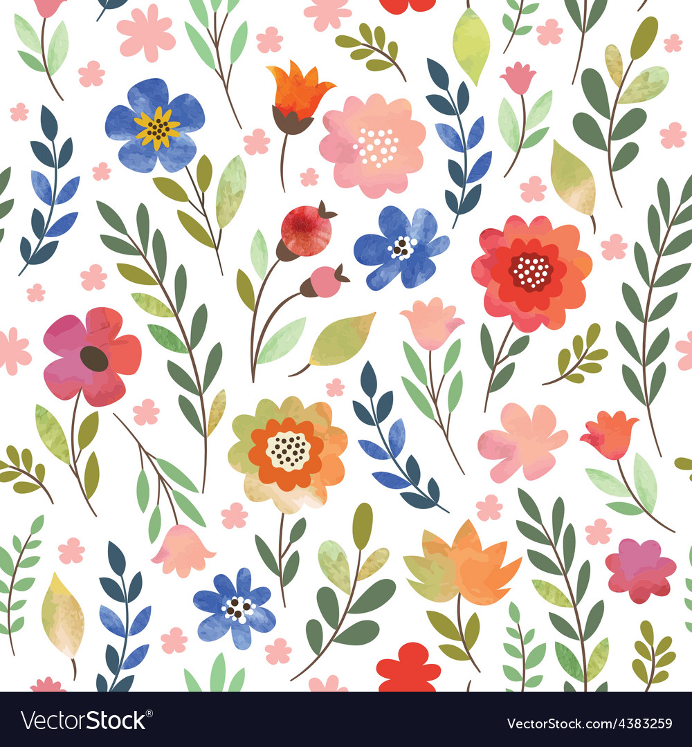 Floral seamless pattern Royalty Free Vector Image