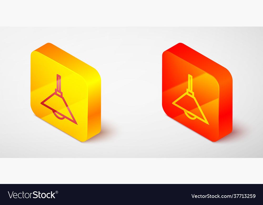 Isometrische Linienlampe hängen Ikone isoliert auf grau