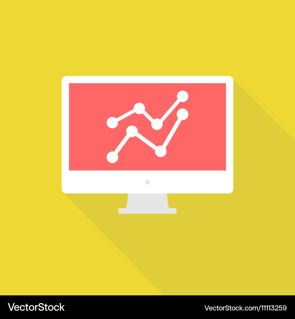 Monitor flat Royalty Free Vector Image - VectorStock