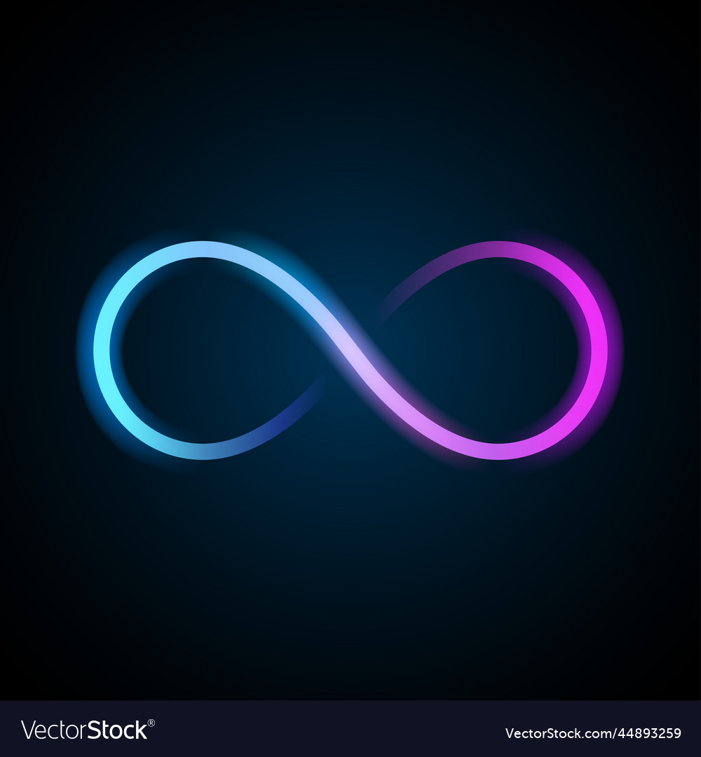 Neon Infinity Symbol Royalty Free Vector Image