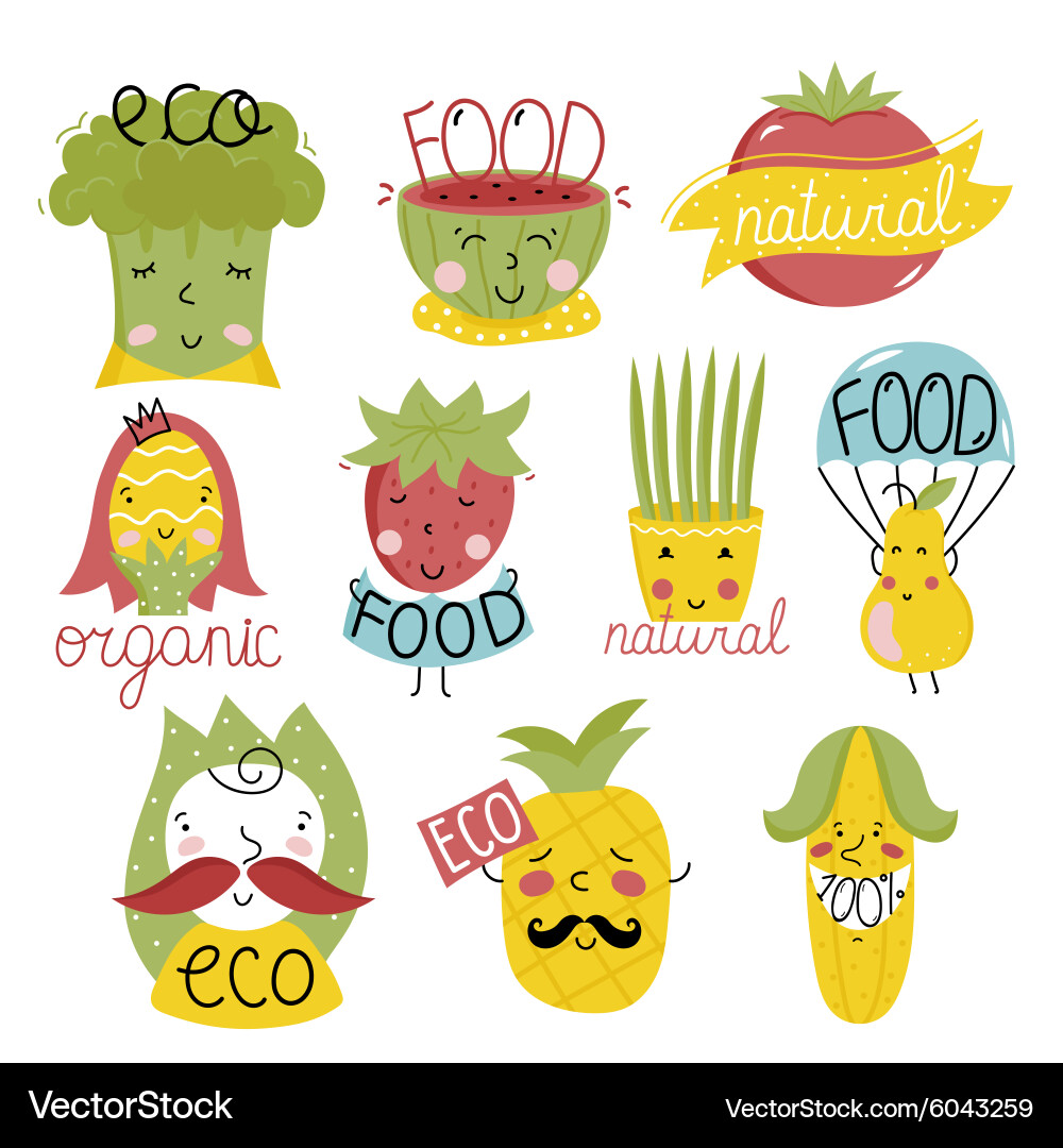 Organic labels and elements Royalty Free Vector Image