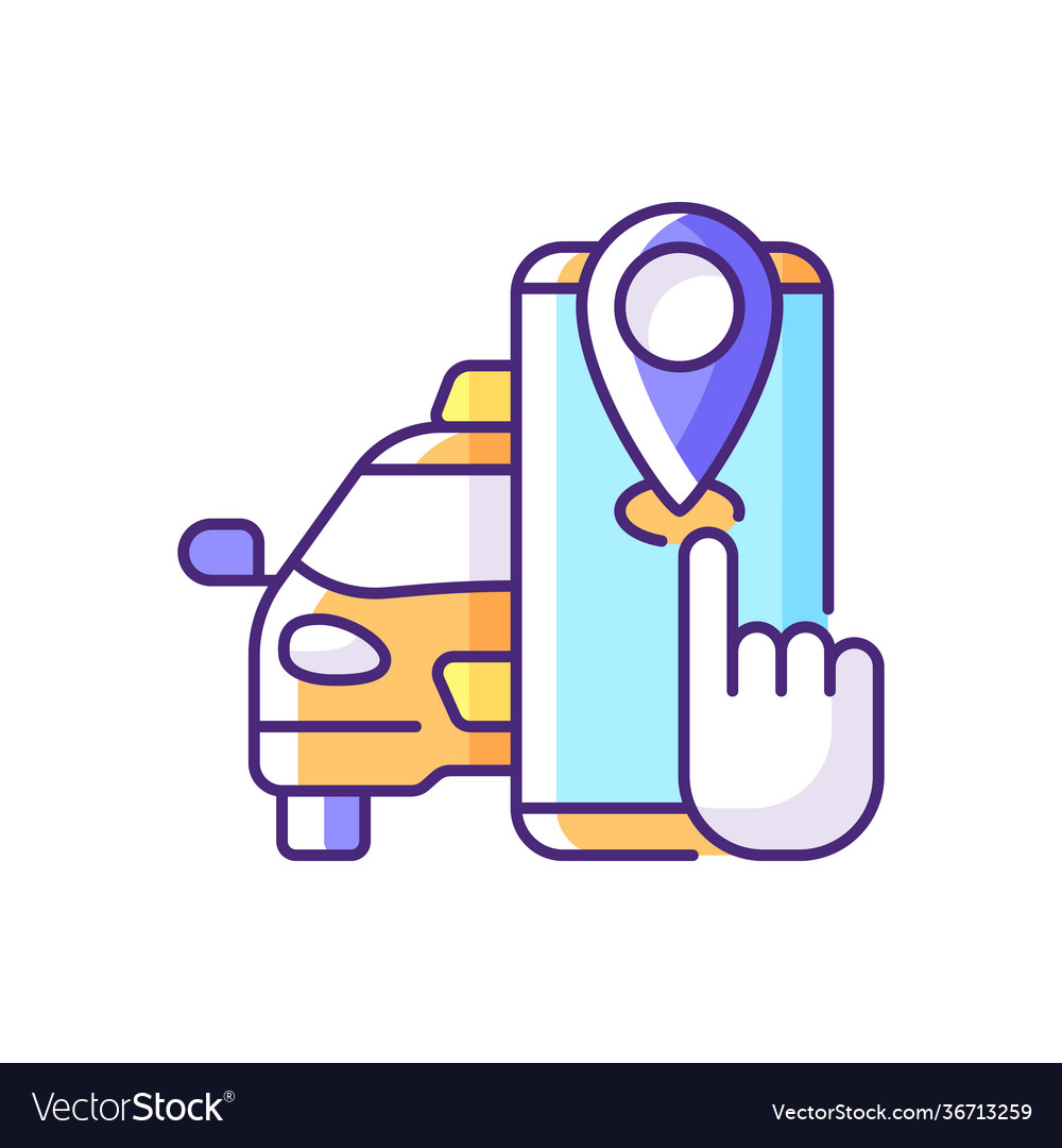 Taxi tracker rgb color icon