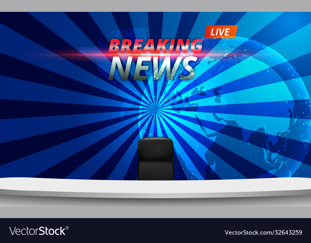 White table and chair with breaking news live on l