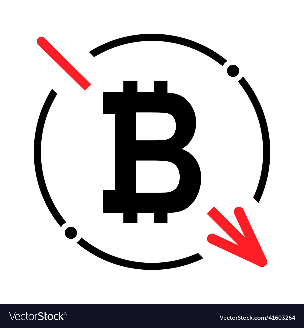 Cost reduction- decrease bitcoin icon symbol