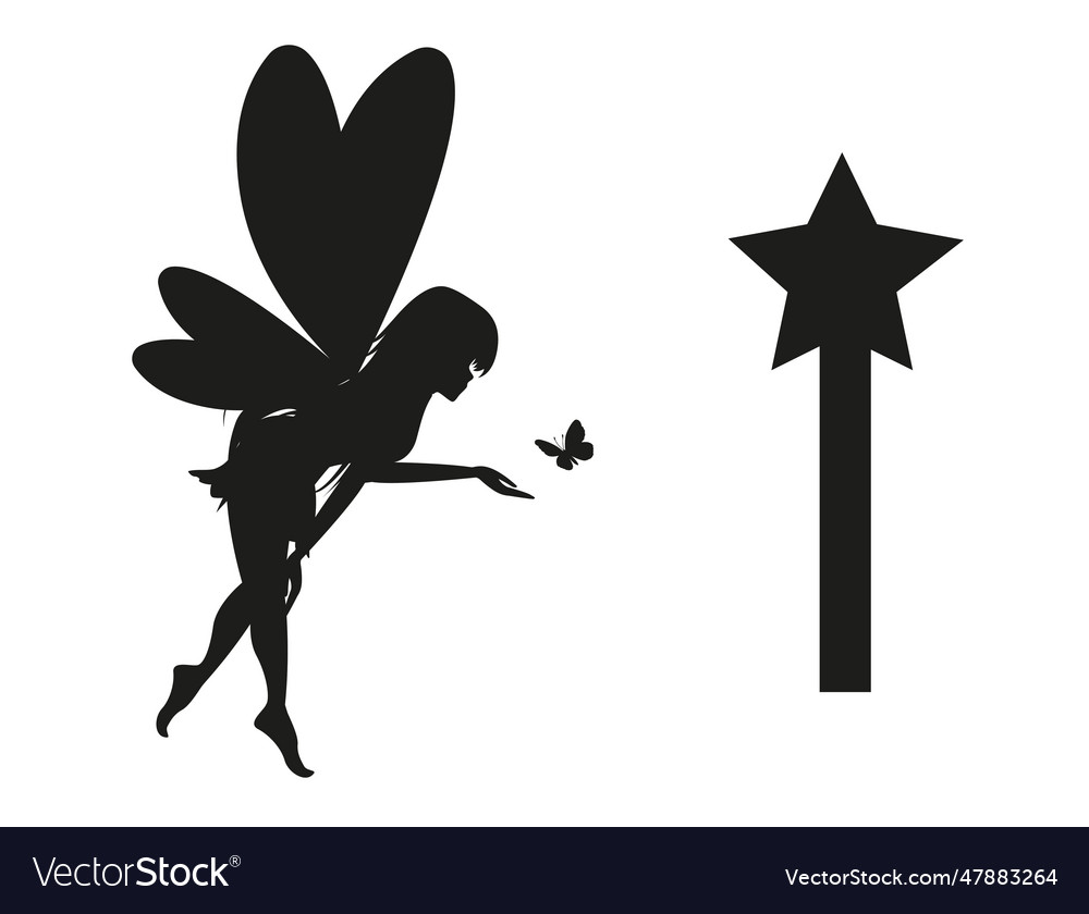 Fairy silhouette Royalty Free Vector Image - VectorStock