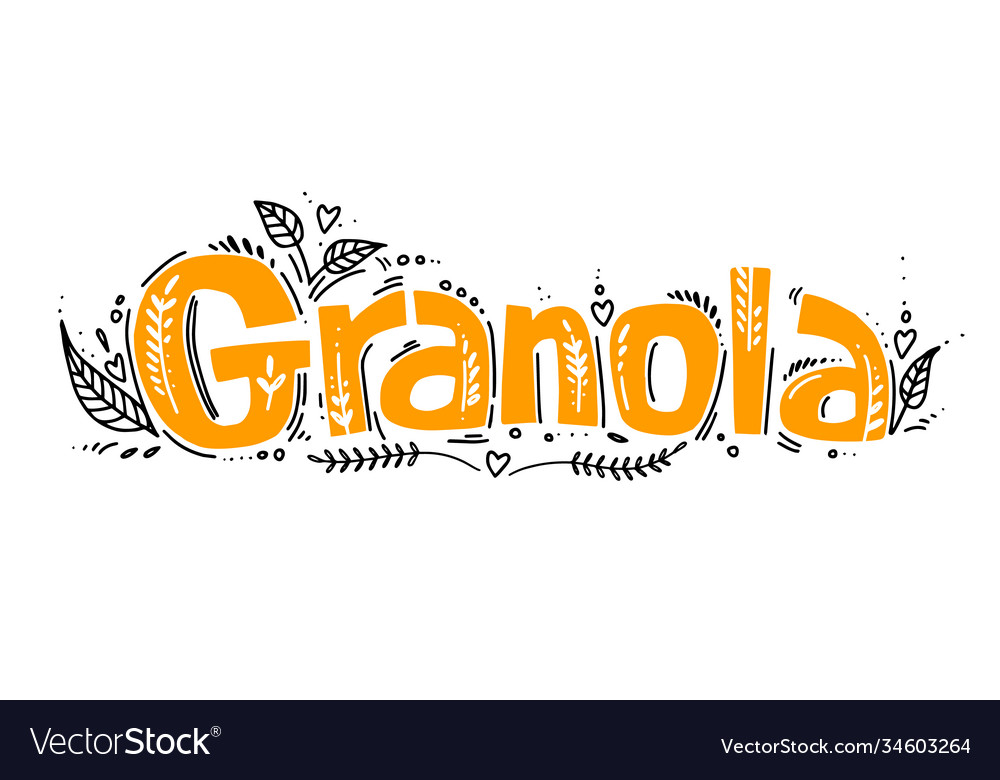 Granola logo template with handwritten calligraphy