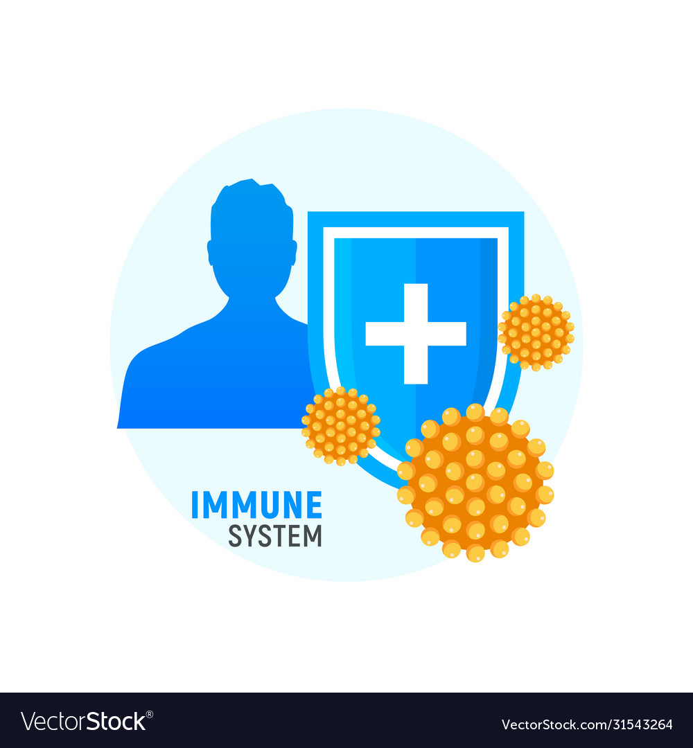 Immune system icon logo health bacteria Royalty Free Vector