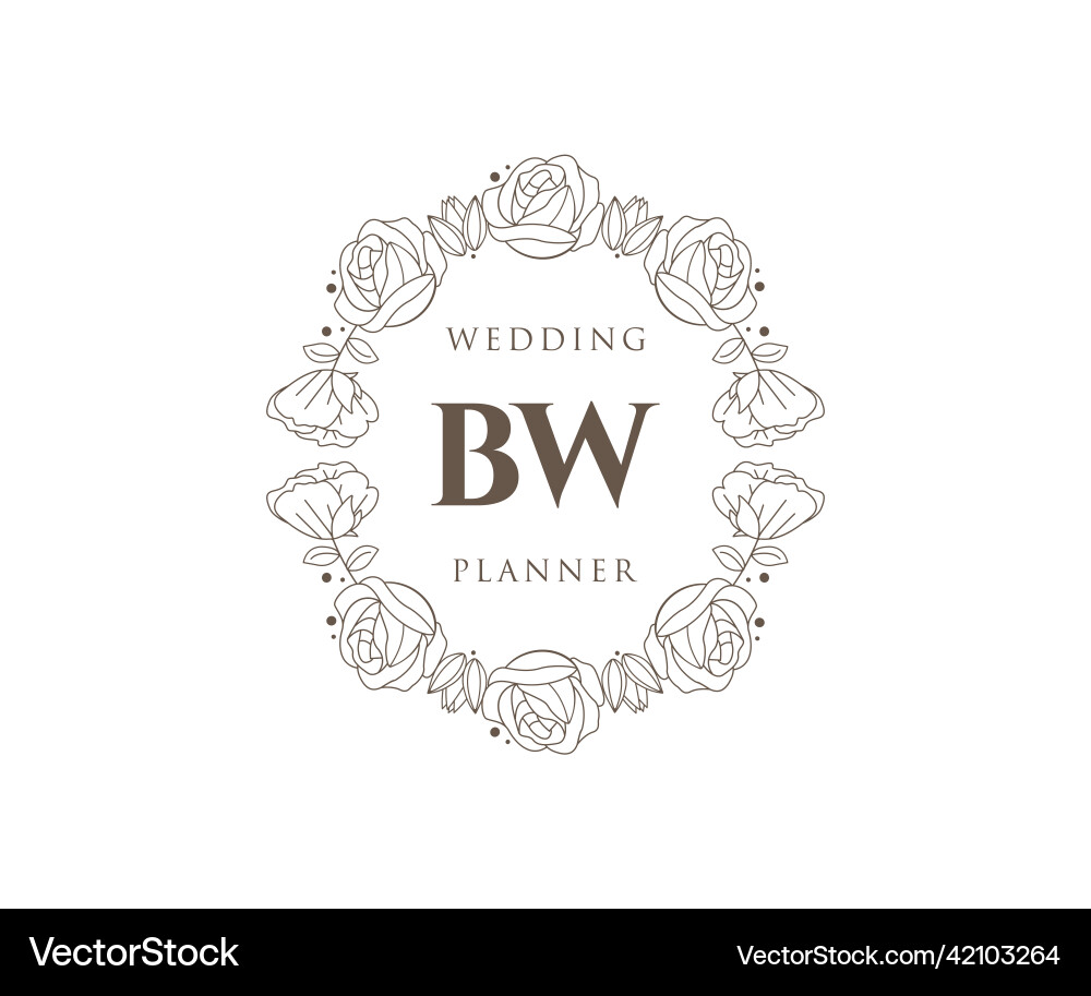 Initials letter wedding monogram logos Royalty Free Vector