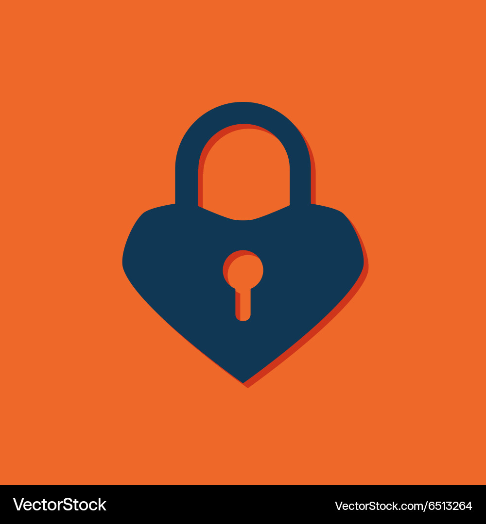 Lock heart icon Royalty Free Vector Image - VectorStock