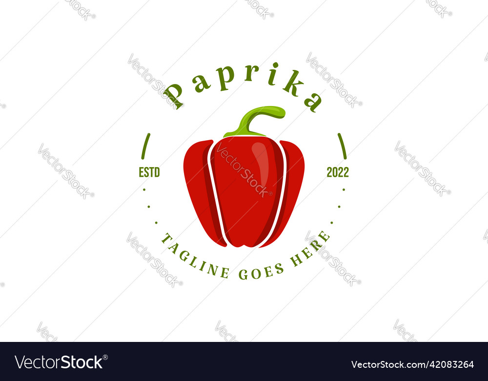 Red hot paprika badge emblem for restaurant cook