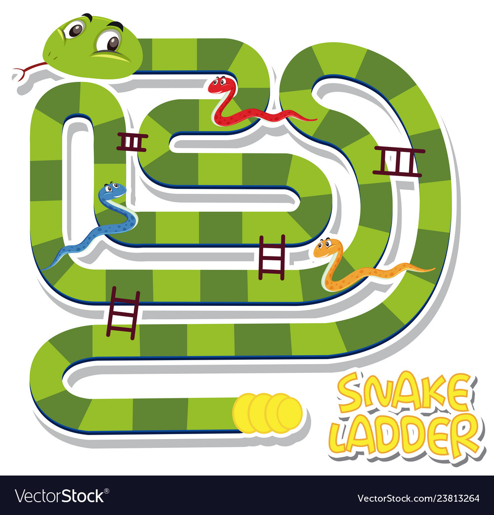 Snake Ladder Game Template Royalty Free Vector Image