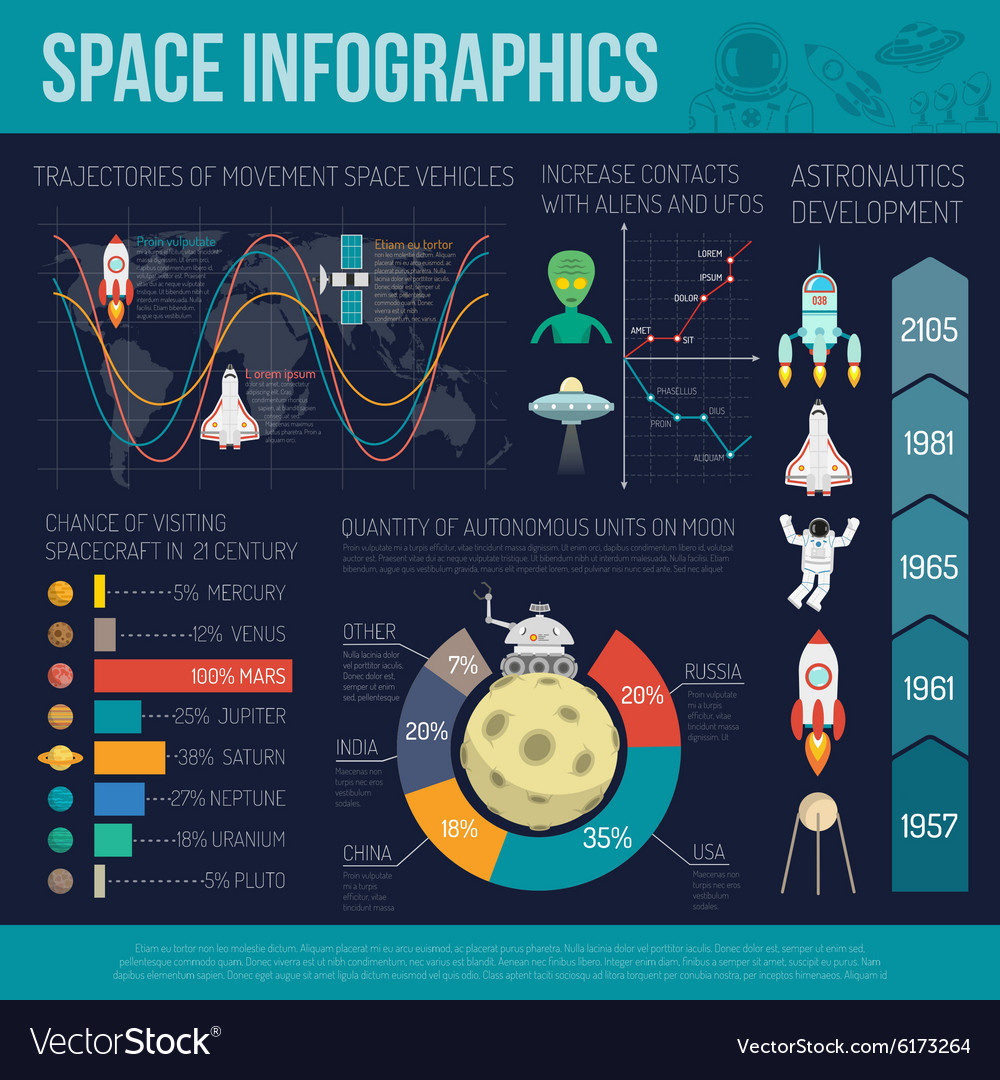 Space infographics set Royalty Free Vector Image