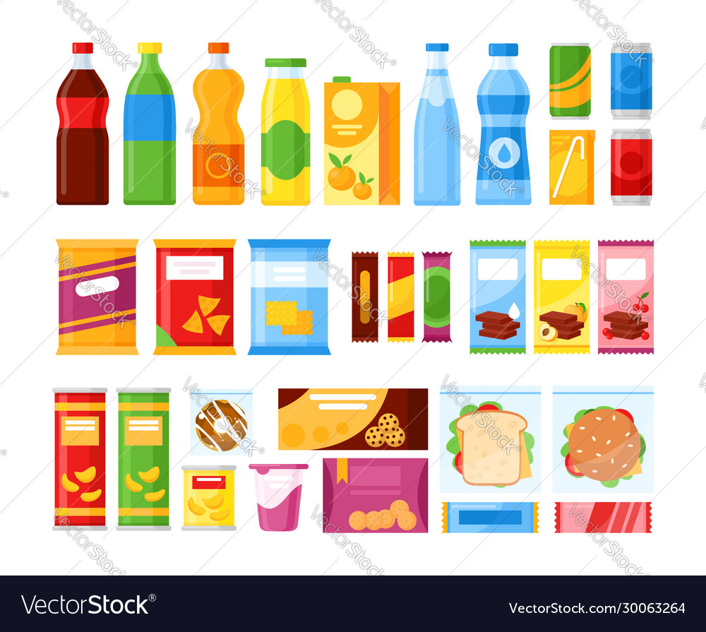 Vending machine products Royalty Free Vector Image