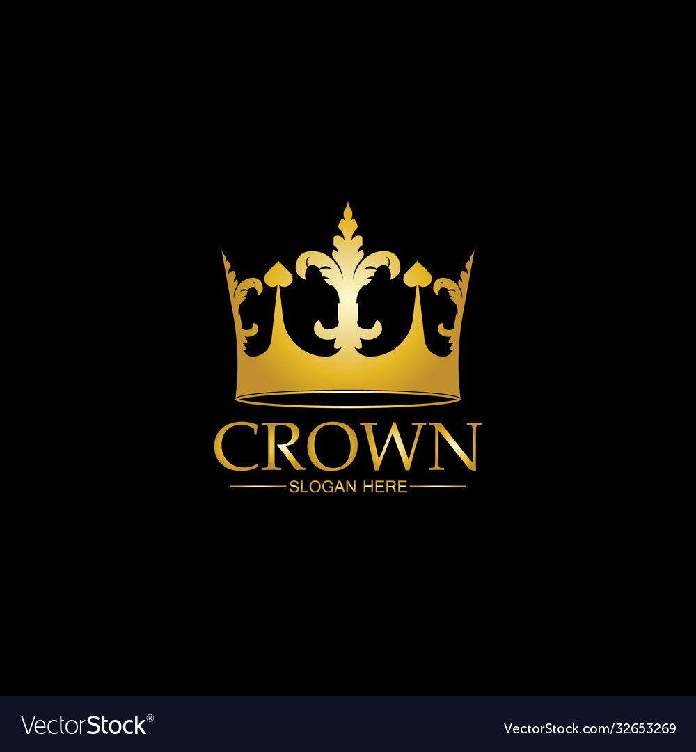 Crown logo template icon Royalty Free Vector Image