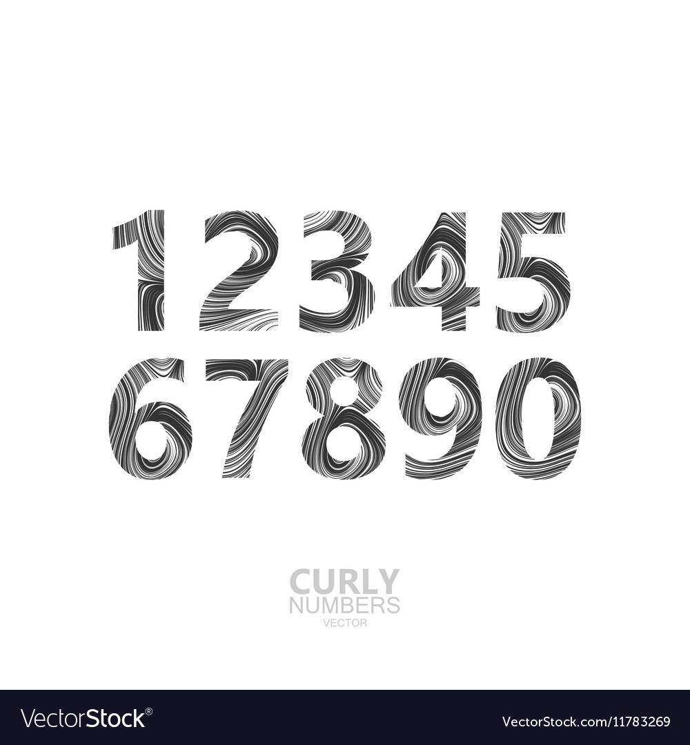 Curly textured number set